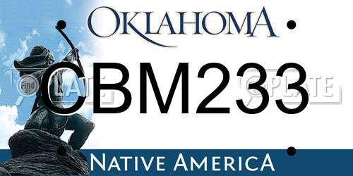 CBM233 Oklahoma License Plate
