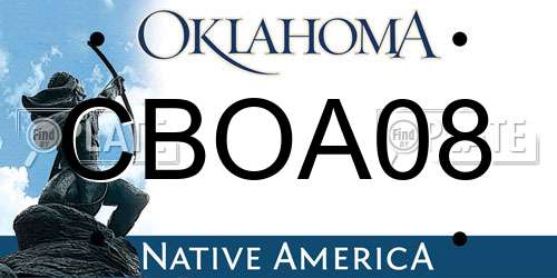 CBOA08 Oklahoma License Plate