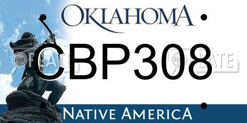 CBP308 Oklahoma License Plate