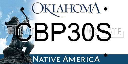 CBP30S Oklahoma License Plate