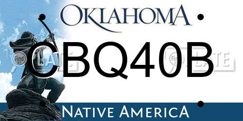 CBQ40B Oklahoma License Plate