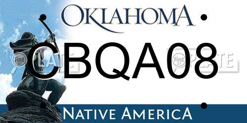 CBQA08 Oklahoma License Plate