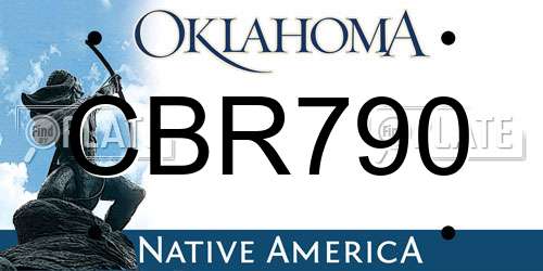 CBR790 Oklahoma License Plate