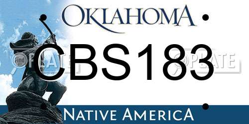 CBS183 Oklahoma License Plate
