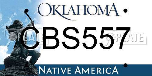 CBS557 Oklahoma License Plate