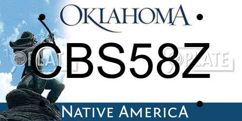 CBS58Z Oklahoma License Plate