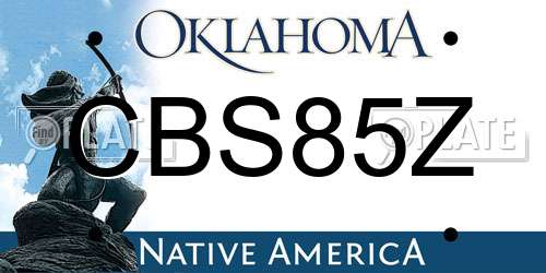 CBS85Z Oklahoma License Plate