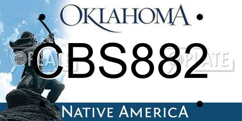 CBS882 Oklahoma License Plate