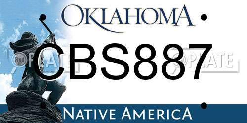 CBS887 Oklahoma License Plate