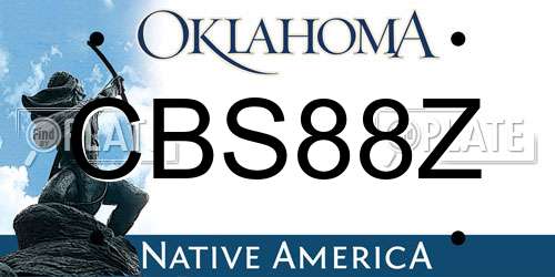 CBS88Z Oklahoma License Plate