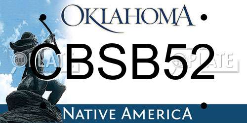 CBSB52 Oklahoma License Plate