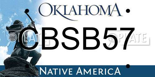 CBSB57 Oklahoma License Plate