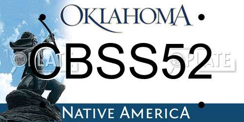 CBSS52 Oklahoma License Plate