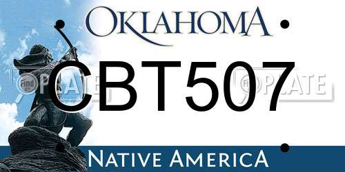 CBT507 Oklahoma License Plate