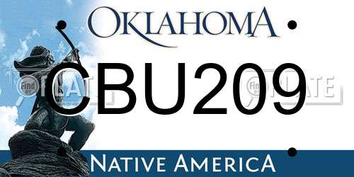 CBU209 Oklahoma License Plate