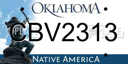 CBV2313 Oklahoma License Plate