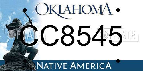 CC8545 Oklahoma License Plate