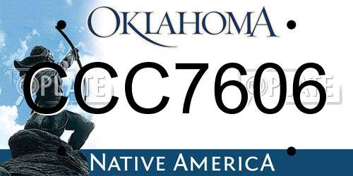 CCC7606 Oklahoma License Plate