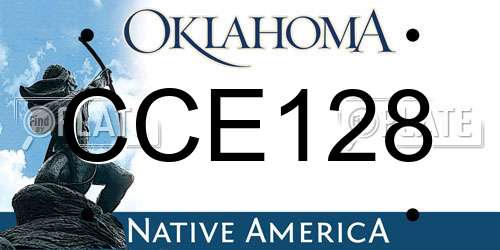 CCE128 Oklahoma License Plate