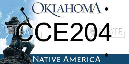 CCE204 Oklahoma License Plate