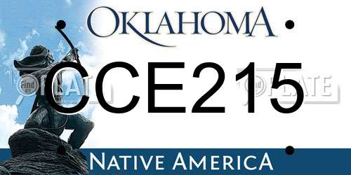 CCE215 Oklahoma License Plate