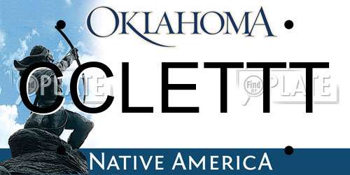 CCLETTT Oklahoma License Plate