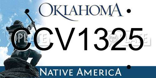 CCV1325 Oklahoma License Plate