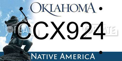 CCX924 Oklahoma License Plate