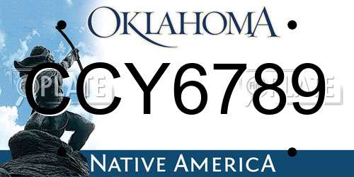 CCY6789 Oklahoma License Plate
