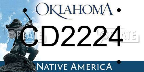 CD2224 Oklahoma License Plate