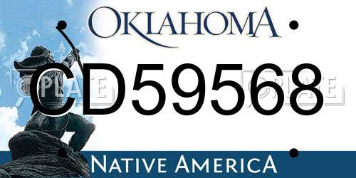 CD59568 Oklahoma License Plate
