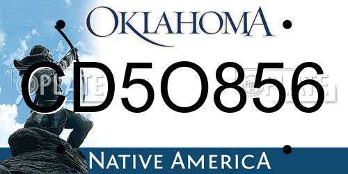 CD5O856 Oklahoma License Plate