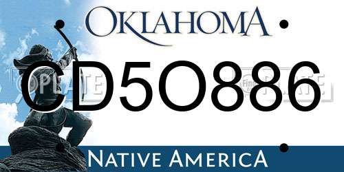CD5O886 Oklahoma License Plate