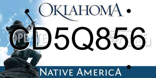 CD5Q856 Oklahoma License Plate