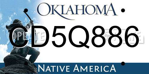 CD5Q886 Oklahoma License Plate