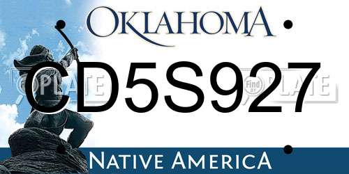 CD5S927 Oklahoma License Plate