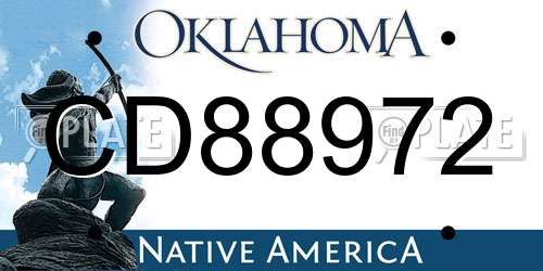 CD88972 Oklahoma License Plate