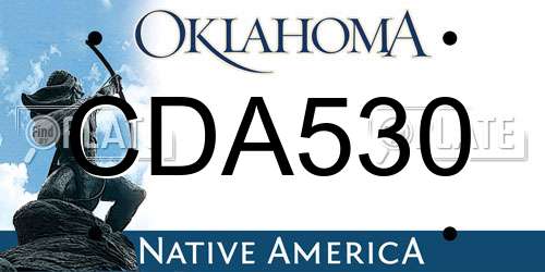 CDA530 Oklahoma License Plate