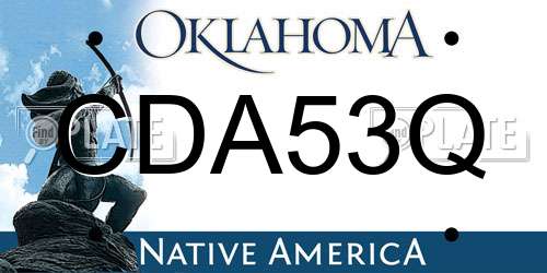 CDA53Q Oklahoma License Plate