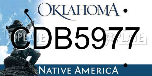 CDB5977 Oklahoma License Plate