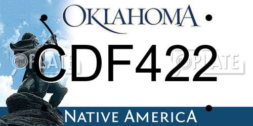 CDF422 Oklahoma License Plate
