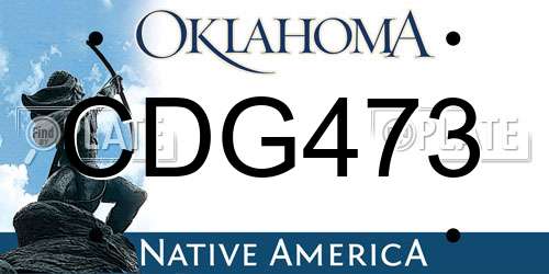 CDG473 Oklahoma License Plate