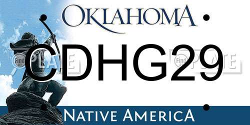 CDHG29 Oklahoma License Plate