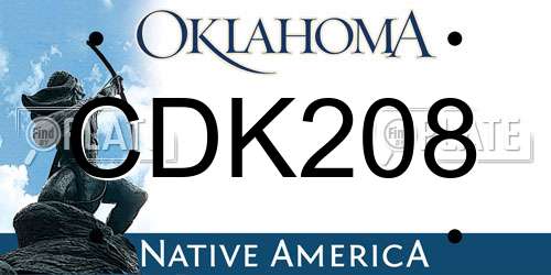 CDK208 Oklahoma License Plate
