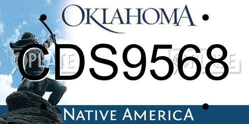 CDS9568 Oklahoma License Plate