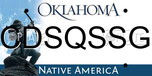 CDSQSSG Oklahoma License Plate