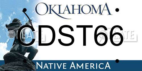 CDST66 Oklahoma License Plate