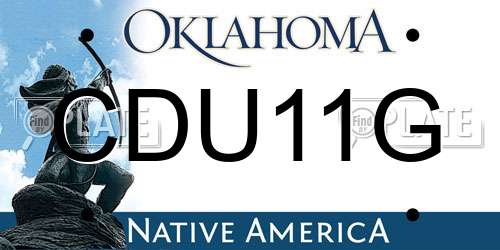 CDU11G Oklahoma License Plate