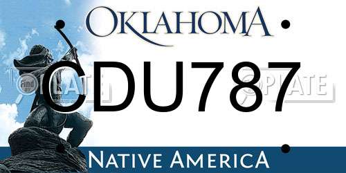 CDU787 Oklahoma License Plate