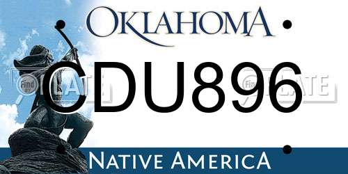 CDU896 Oklahoma License Plate